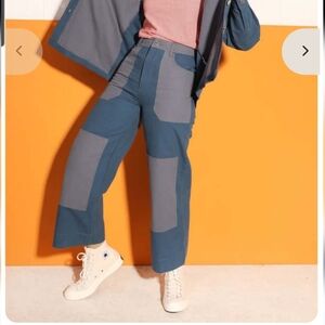 L.F. Markey Wilder Utility High Waisted Wide Leg Patch Pocket Jeans Sz 6